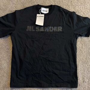 Jil Sander Black Tonal Logo Short Sleeve Tee